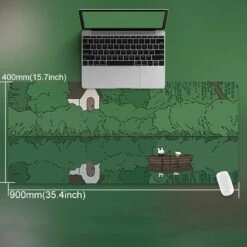 Accessories Escape To The Countryside In Your Room Large Mouse Pads -Kawaii Store kawaiies plushies plush softtoy 90x40cm cat and rabbit hd thickened mouse pad mouse pads o 687863