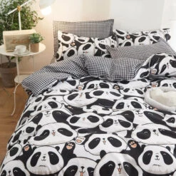A Million Cute Pandas Bedding Set -Kawaii Store kawaiies plushies plush softtoy a million cute pandas bedding set home decor 938849