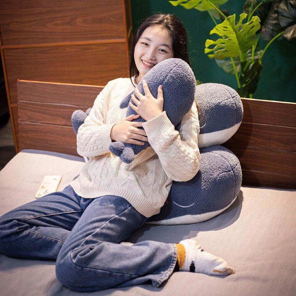 Adorable Fluffy Blue Whale Plushie 7 Adorable Fluffy Blue Whale Plushie - Image 5