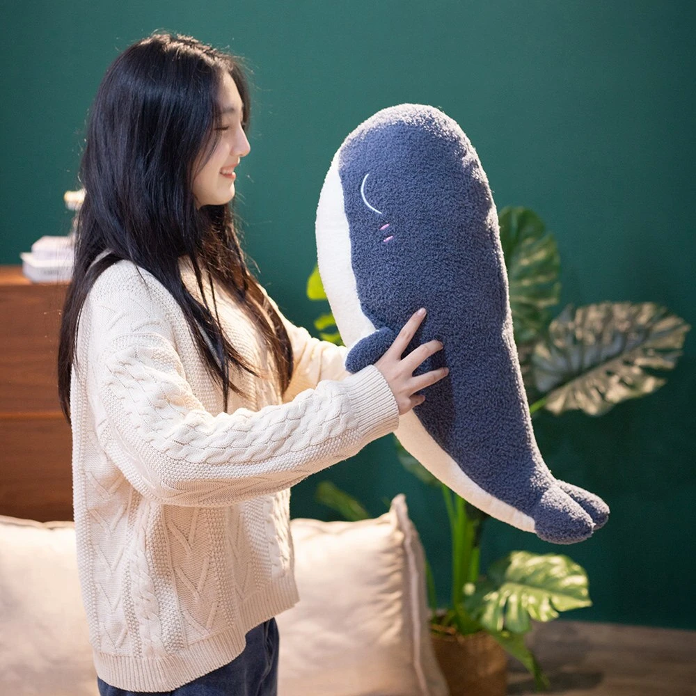 Adorable Fluffy Blue Whale Plushie 4 Adorable Fluffy Blue Whale Plushie - Image 2
