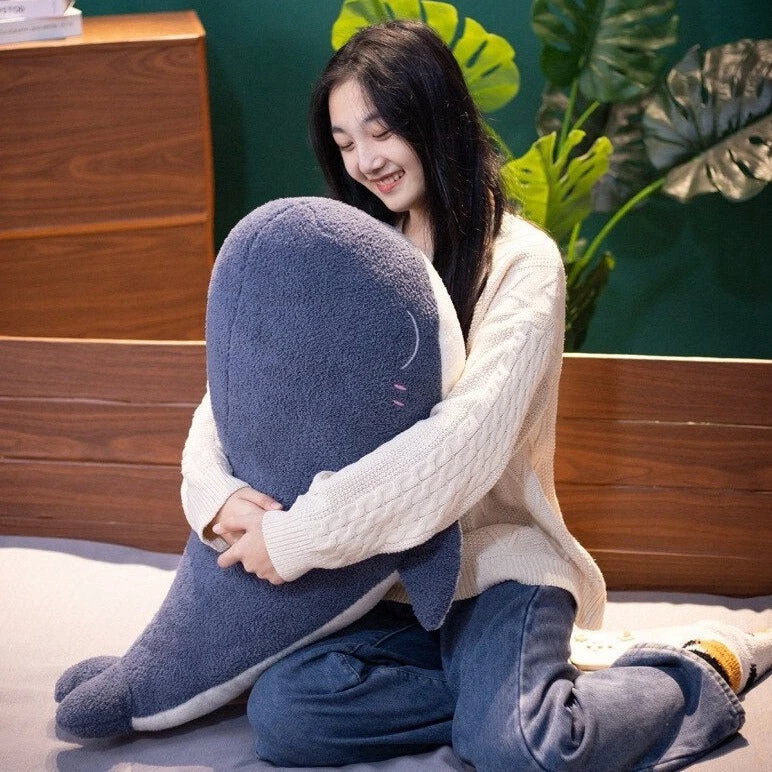 Adorable Fluffy Blue Whale Plushie 6 Adorable Fluffy Blue Whale Plushie - Image 4