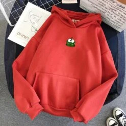 Apparel Adorable Frog Hoodie -Kawaii Store kawaiies plushies plush softtoy adorable frog oversized hoodie apparel xs red 898725