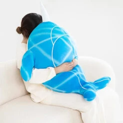 Anime Childe Tartaglia Blue Narwhal Whale Plush -Kawaii Store kawaiies plushies plush softtoy anime childe tartaglia blue narwhal whale plush soft toy 397987