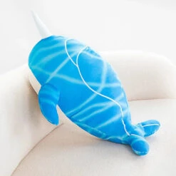 Anime Childe Tartaglia Blue Narwhal Whale Plush -Kawaii Store kawaiies plushies plush softtoy anime childe tartaglia blue narwhal whale plush soft toy 715599