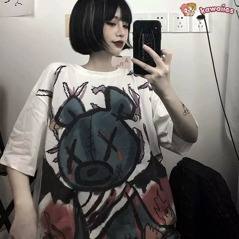 Apparel Anime Emo Bear Women's Tee 9 Apparel Anime Emo Bear Women's Tee - Image 7