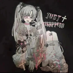 Apparel Anime Emo Girl 'Just Disappear' Women's Hoodie -Kawaii Store kawaiies plushies plush softtoy anime emo girl just disappear womens hoodie hoodies 412203