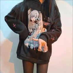 Apparel Anime Emo Girl 'Just Disappear' Women's Hoodie -Kawaii Store kawaiies plushies plush softtoy anime emo girl just disappear womens hoodie hoodies 809831
