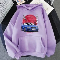 Apparel Anime Initial D Hooded Sweatshirt -Kawaii Store kawaiies plushies plush softtoy anime initial d hooded sweatshirt apparel purple s 299985