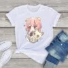 Apparel Anime Kawaii Girl Cuddling Cat Unisex Tee -Kawaii Store kawaiies plushies plush softtoy anime kawaii girl cuddling cat unisex tee apparel white xs 361967