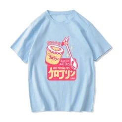 Apparel Anime Kero Pudding Cups Cardcaptor Sakura Unisex Tee -Kawaii Store kawaiies plushies plush softtoy anime kero pudding cups cardcaptor sakura unisex tee tops sky blue s 708664