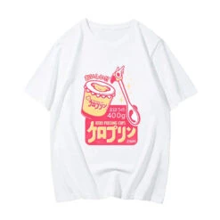 Apparel Anime Kero Pudding Cups Cardcaptor Sakura Unisex Tee -Kawaii Store kawaiies plushies plush softtoy anime kero pudding cups cardcaptor sakura unisex tee tops white s 156043