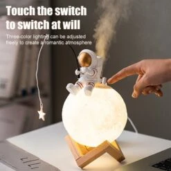 Astronaut Fishing Star On Glowing Moon Humidifier Diffuser Night Light -Kawaii Store kawaiies plushies plush softtoy astronaut fishing star on glowing moon humidifier diffuser night light new home decor 134162