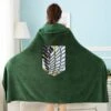 Apparel Attack On Titan Emerald Green Hoodie Blanket