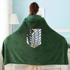 Apparel Attack On Titan Emerald Green Hoodie Blanket