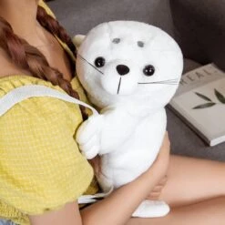 Apparel Baby White Seal Plush Backpack -Kawaii Store kawaiies plushies plush softtoy baby white seal plush backpack new bags 818934