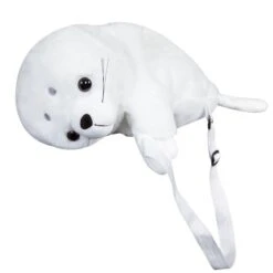 Apparel Baby White Seal Plush Backpack -Kawaii Store kawaiies plushies plush softtoy baby white seal plush backpack new bags 856632