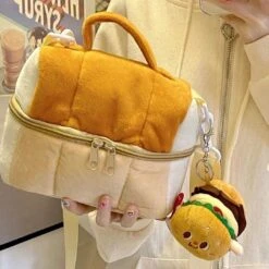 Apparel Baked Bread Side Bag -Kawaii Store kawaiies plushies plush softtoy baked bread side bag new bags 452119