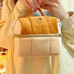 Apparel Baked Bread Side Bag -Kawaii Store kawaiies plushies plush softtoy baked bread side bag new bags 822091