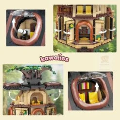 Barneys Secret Hideout Tree House Building Blocks LED Light -Kawaii Store kawaiies plushies plush softtoy barneys secret hideout tree house building blocks led light build it 754232