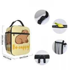 'Be Cappy' Capybara Lunch Bag -Kawaii Store kawaiies plushies plush softtoy be cappy capybara lunch bag bag 519632