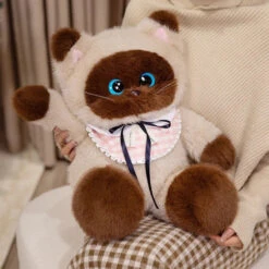 Big-eyed Calico Siamese Cat Plush Friends -Kawaii Store kawaiies plushies plush softtoy big eyed calico siamese cat plush friends soft toy 722380