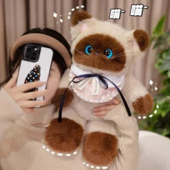 Big-eyed Calico Siamese Cat Plush Friends -Kawaii Store kawaiies plushies plush softtoy big eyed calico siamese cat plush friends soft toy 862775