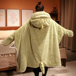 Apparel Black Cat Green Dino Plush Cape Hoodie Blanket -Kawaii Store kawaiies plushies plush softtoy black cat green dino plush cape hoodie blanket apparel 862104