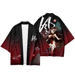 Apparel Black Japanese Female Fighter Mens Two-Piece Kimono Yukata Top & Pants Sets -Kawaii Store kawaiies plushies plush softtoy black japanese female fighter mens two piece kimono yukata top pants sets clothing 373722
