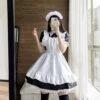 Apparel Black White Kawaii Lolita Maid Cosplay Women's Dress -Kawaii Store kawaiies plushies plush softtoy black white kawaii lolita maid cosplay womens dress new apparel 499124