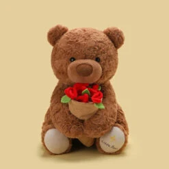 Bloomie & Maple The Rose Bear Plushies -Kawaii Store kawaiies plushies plush softtoy bloomie maple the rose bear plushies soft toy maple dark brown 25cm 728251