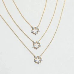 Blooming Baby Blue Flower 18K Gold-Plated Necklace -Kawaii Store kawaiies plushies plush softtoy blooming baby blue flower 18k gold plated necklace jewelry 622599