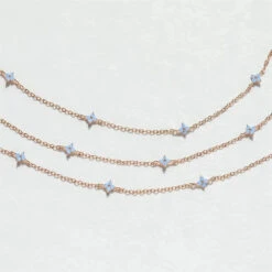 Blooming Baby Blue Flower 18K Gold-Plated Necklace -Kawaii Store kawaiies plushies plush softtoy blooming baby blue flower 18k gold plated necklace jewelry 755191