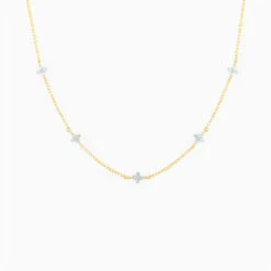 Blooming Baby Blue Flower 18K Gold-Plated Necklace -Kawaii Store kawaiies plushies plush softtoy blooming baby blue flower 18k gold plated necklace jewelry gold station 677866