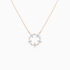 Blooming Baby Blue Flower 18K Gold-Plated Necklace -Kawaii Store kawaiies plushies plush softtoy blooming baby blue flower 18k gold plated necklace jewelry rose gold pendant 687362