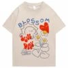 Apparel Blossom Sunday Cartoon Drawing Print Unisex Tee -Kawaii Store kawaiies plushies plush softtoy blossom sunday cartoon drawing print unisex tee apparel cream s 790880
