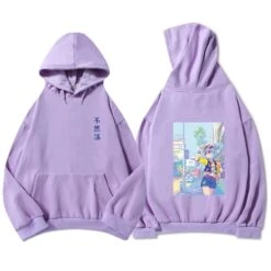 Apparel Blue Anime City Girl Unisex Kawaiies Hoodie -Kawaii Store kawaiies plushies plush softtoy blue anime city girl unisex kawaiies hoodie apparel purple s 702109