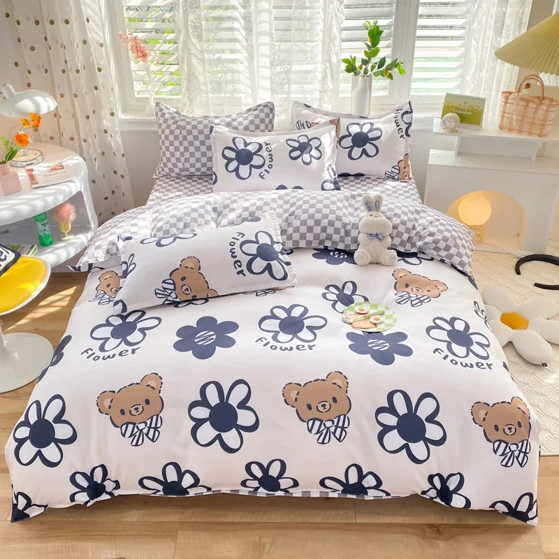 Blue Checked Bear Orange Dog Bedding Sets 5 Blue Checked Bear Orange Dog Bedding Sets - Image 3