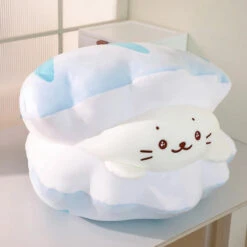 Blue Oyster White Seal Plushie -Kawaii Store kawaiies plushies plush softtoy blue oyster white seal plushie soft toy 279162
