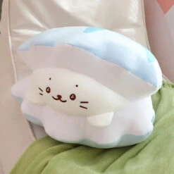 Blue Oyster White Seal Plushie -Kawaii Store kawaiies plushies plush softtoy blue oyster white seal plushie soft toy 700886