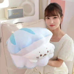 Blue Oyster White Seal Plushie -Kawaii Store kawaiies plushies plush softtoy blue oyster white seal plushie soft toy 731258