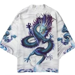 Apparel Blue Thunder Dragon Kimono -Kawaii Store kawaiies plushies plush softtoy blue thunder dragon kimono kimono 250241