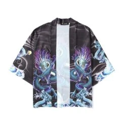 Apparel Blue Thunder Dragon Kimono -Kawaii Store kawaiies plushies plush softtoy blue thunder dragon kimono kimono 394060