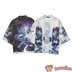 Apparel Blue Thunder Dragon Kimono -Kawaii Store kawaiies plushies plush softtoy blue thunder dragon kimono kimono 641624