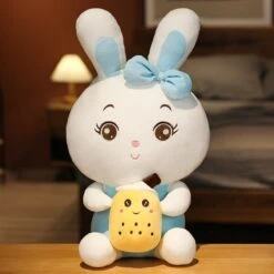 Boba Bunny Couple Plushies -Kawaii Store kawaiies plushies plush softtoy boba bunny couple plushies soft toy blue 145341