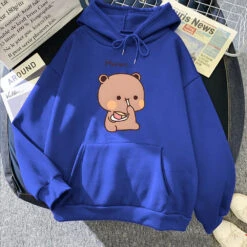 Apparel Boba The Brown Bear Munching Cake Unisex Hoodies -Kawaii Store kawaiies plushies plush softtoy boba the brown bear munching cake unisex hoodies apparel royal blue xs 512514