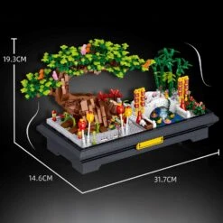 Bonsai Bamboo Tree Lake Scene Nano Building Set -Kawaii Store kawaiies plushies plush softtoy bonsai bamboo tree lake scene nano building set build it 180963