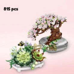 Bonsai Plant Pots Nano Building Set -Kawaii Store kawaiies plushies plush softtoy bonsai plant pots nano building set build it set of 2 670947