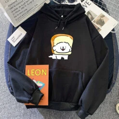 Apparel Bread Luckie The Dog Unisex Hoodie 22 Apparel Bread Luckie The Dog Unisex Hoodie -Kawaii Store kawaiies plushies plush softtoy bread luckie the dog unisex hoodie apparel black m 182988