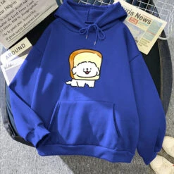 Apparel Bread Luckie The Dog Unisex Hoodie 27 Apparel Bread Luckie The Dog Unisex Hoodie -Kawaii Store kawaiies plushies plush softtoy bread luckie the dog unisex hoodie apparel dark blue l 580590