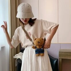 Apparel Brown Bear Bag -Kawaii Store kawaiies plushies plush softtoy brown bear bag accessories 557583